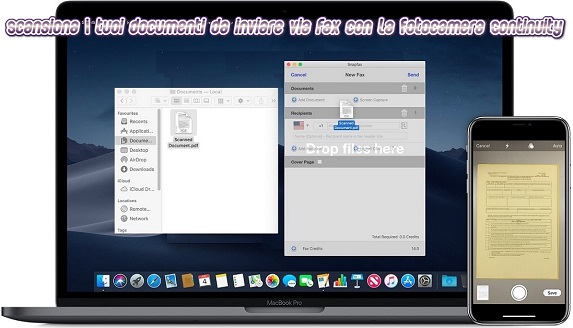 Scansiona I tuoi documenti da inviare via fax con la Fotocamera Continuity