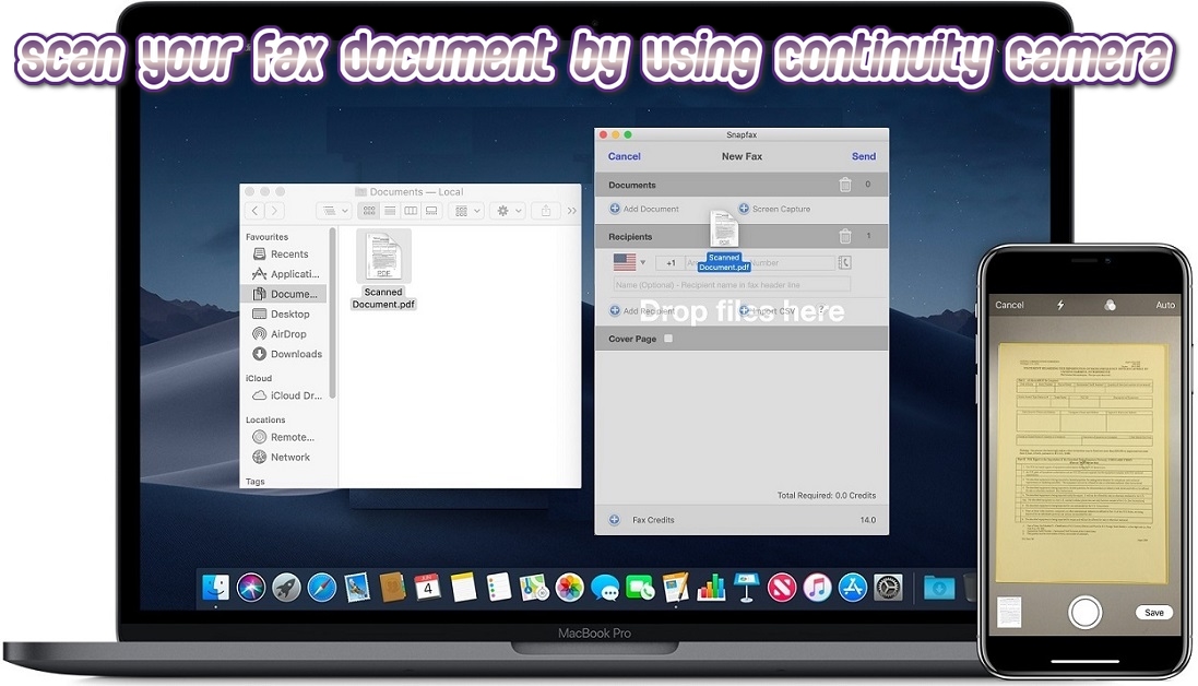 Continuity Camera: Use your iPhone or iPad to scan documents or