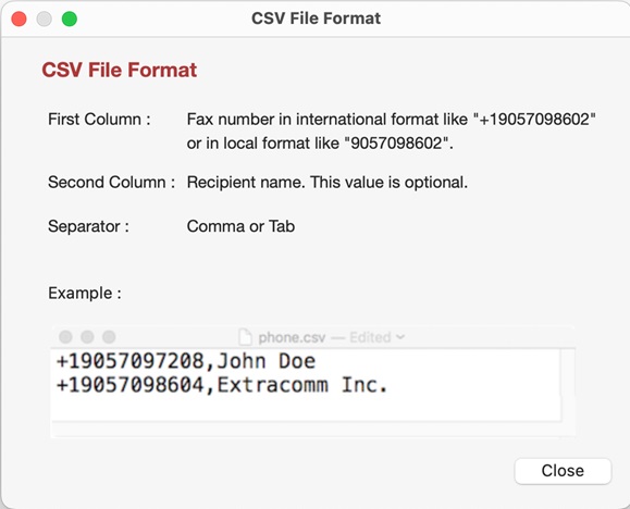 CSV File Format