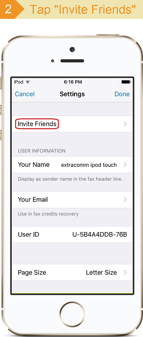Tap Invite Friends