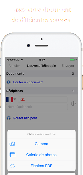 Faxez votre document de différentes sources