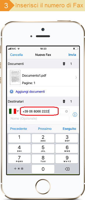 Inserisci il numero di Fax